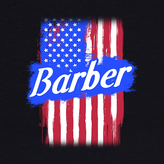 American Flag Barber Family Gift For Men Women, Surname Last Name by darius2019